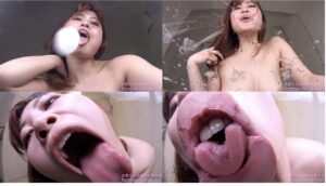 望月あやか | main visual | tongue fetish | strong tongue fetish scene