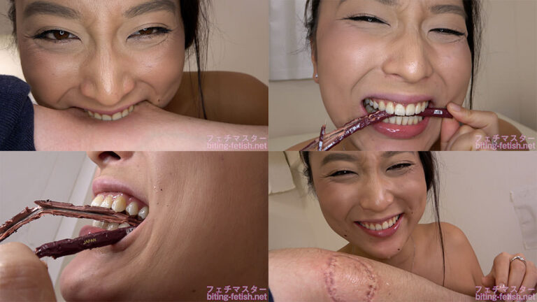 【噛みつき】健康美女・本真ゆりさんが超強い噛む力で鉛筆噛み&腕噛み!(特別編)